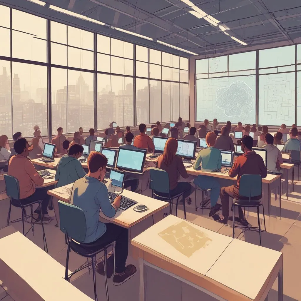 data science classroom with students