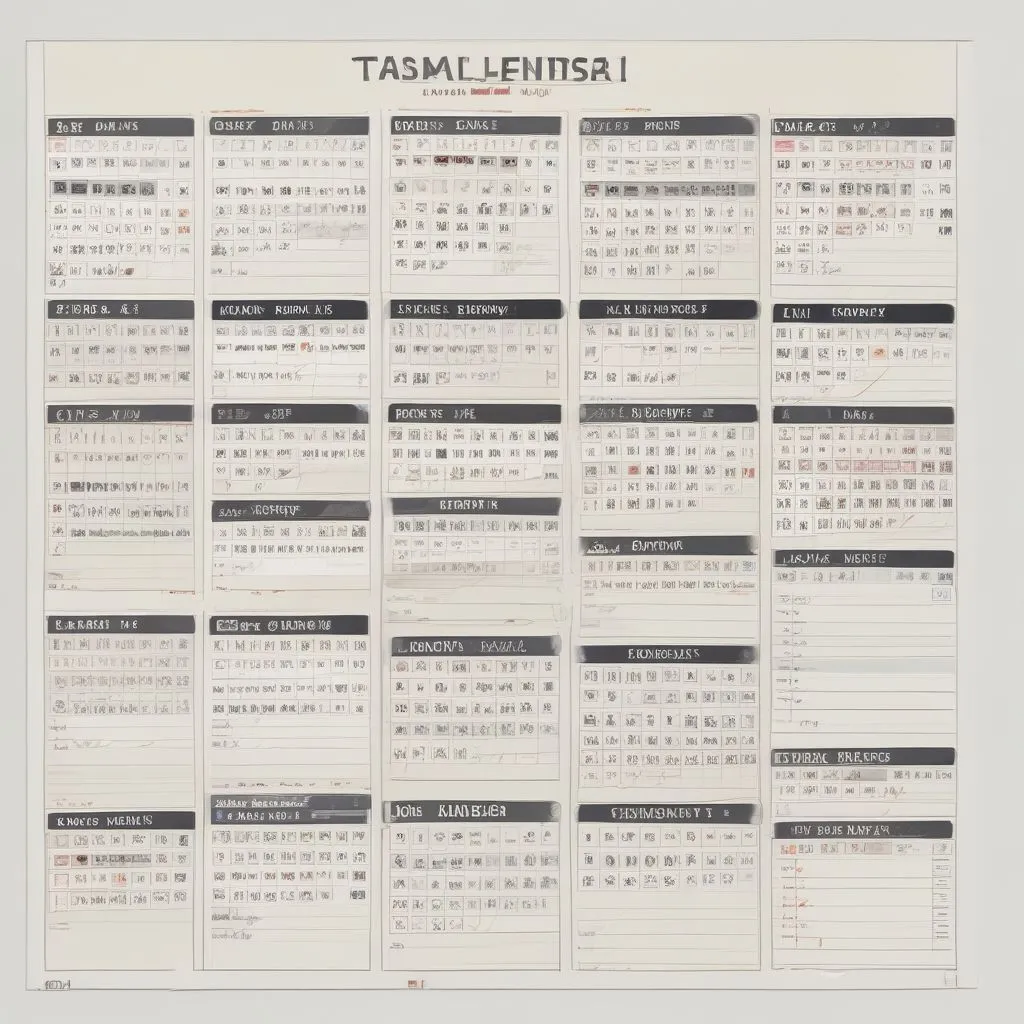 digital calendar with tasks organized