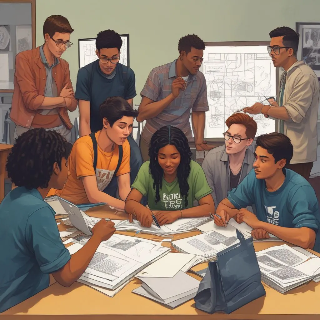 diverse students collaborating on projects