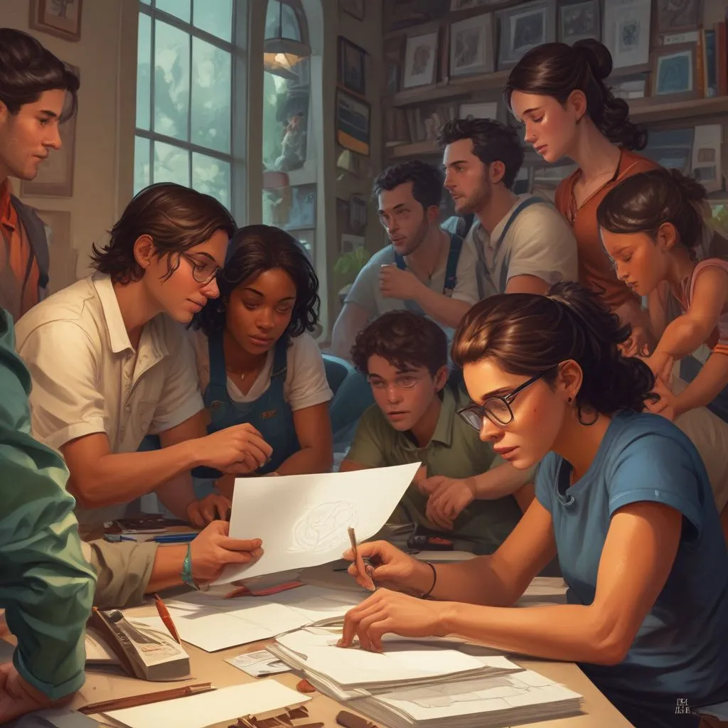 diverse team working together