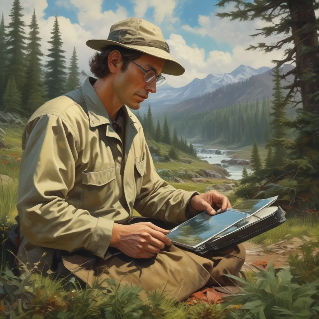 Environmental scientist conducting field research