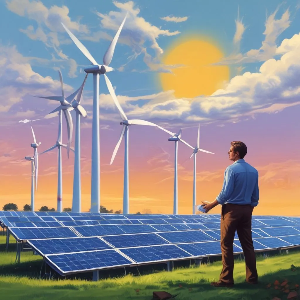 Financial analyst working on renewable energy projects