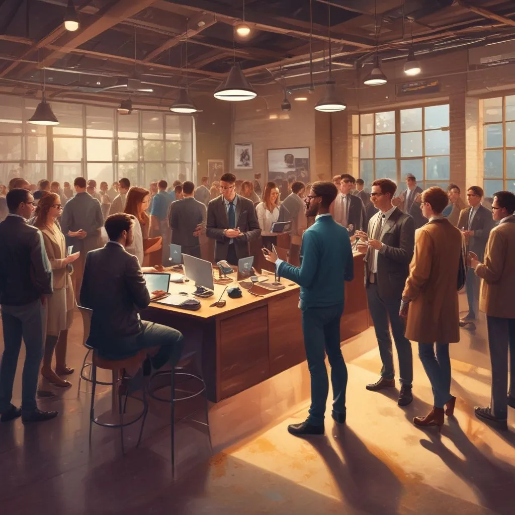graduates networking in a startup environment