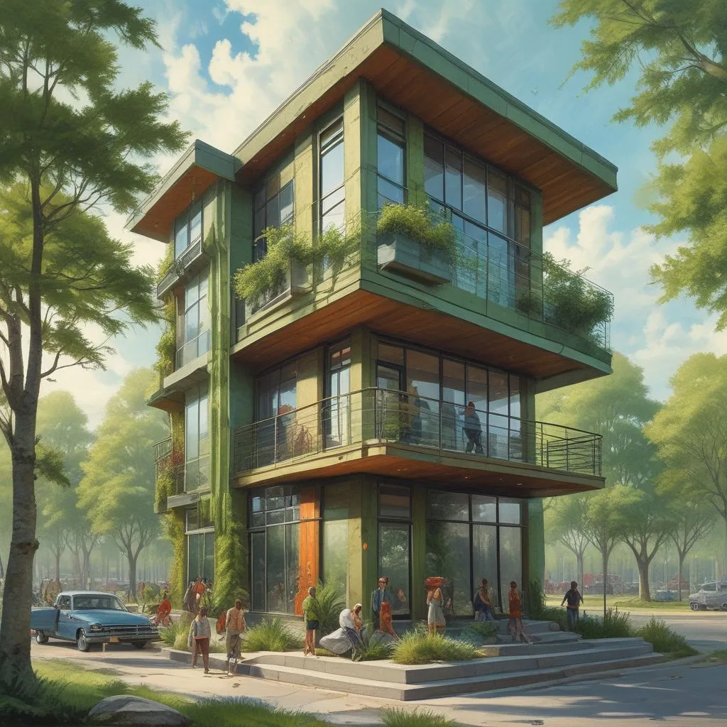 green building architect designing