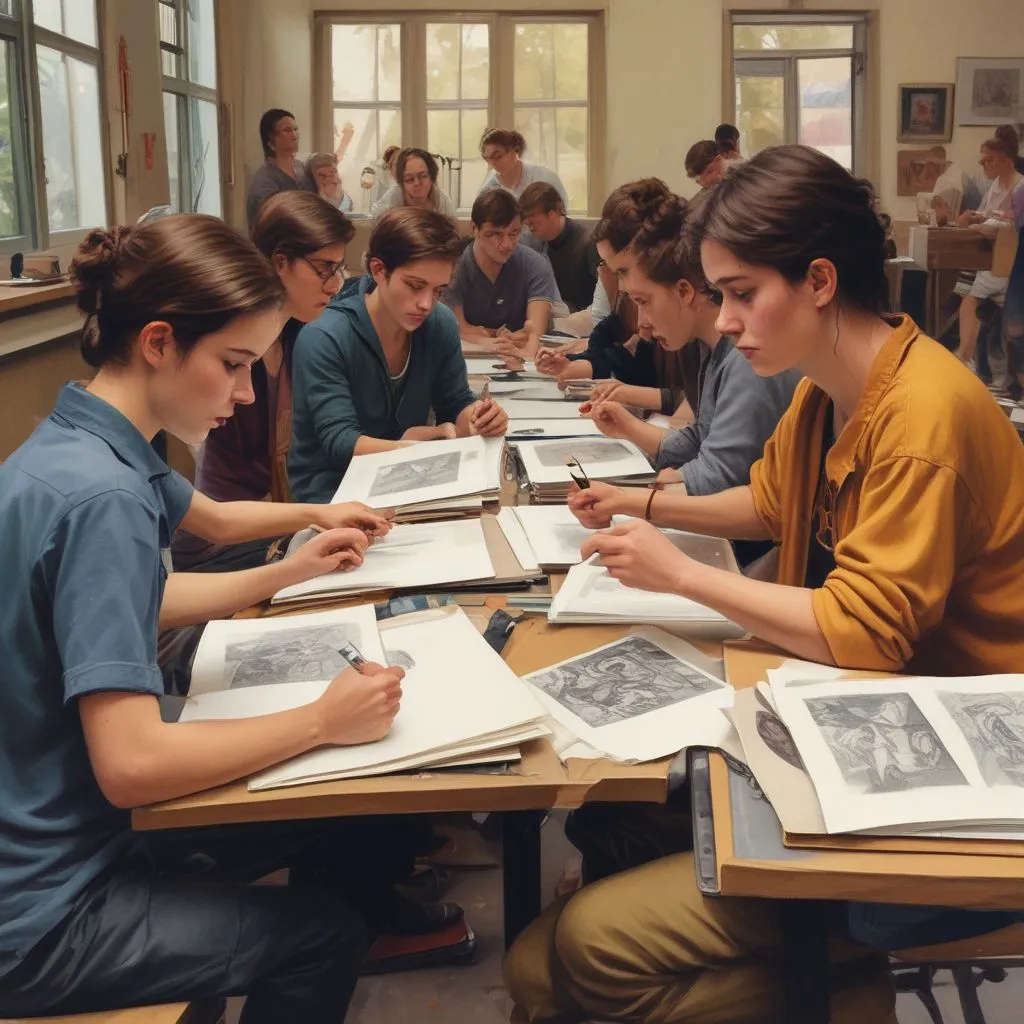 Group of students attending a workshop