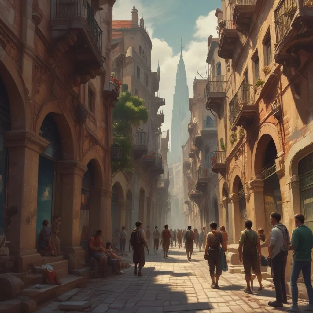 Group of students exploring a foreign city