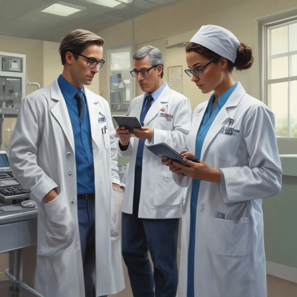 healthcare professionals using technology