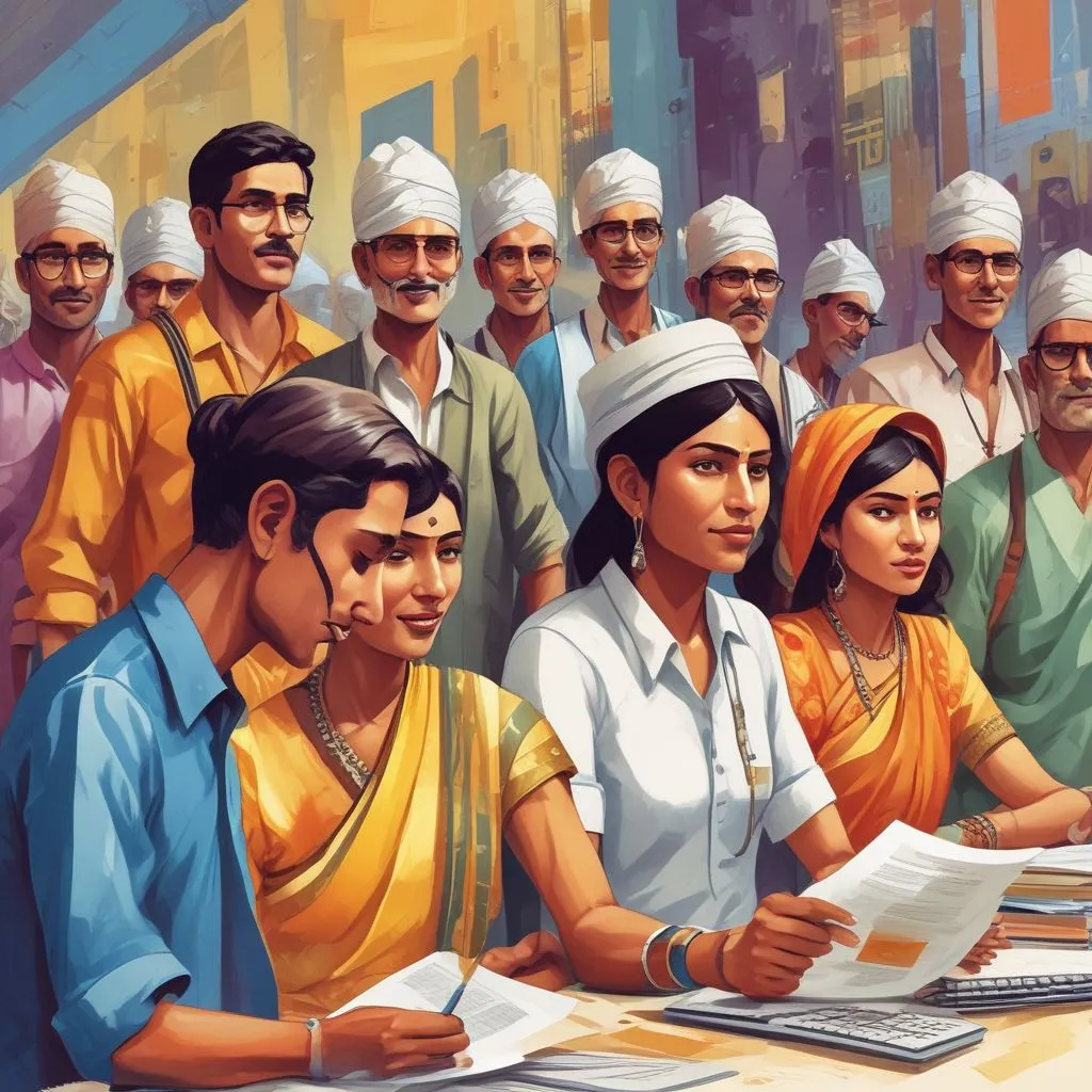 Illustration showing modern recruitment trends in India