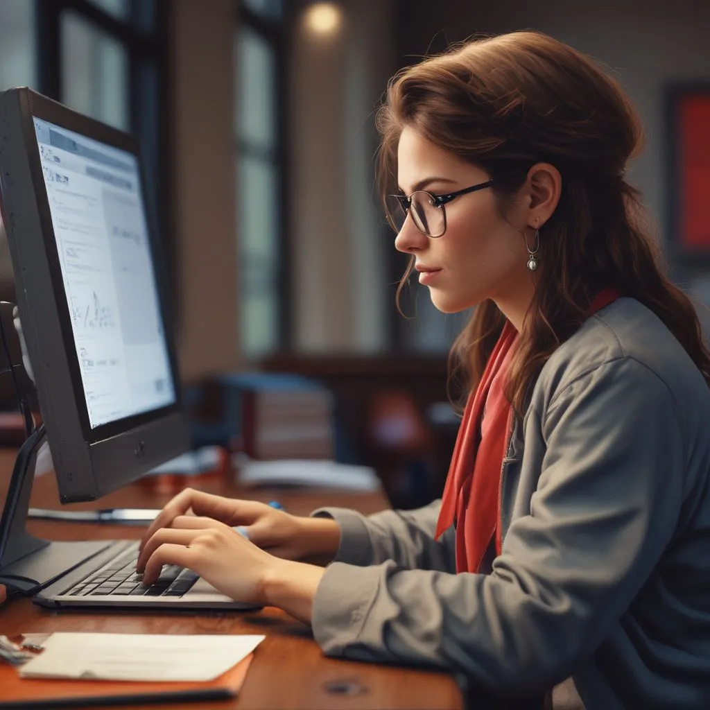 Image of a graduate attending an online course