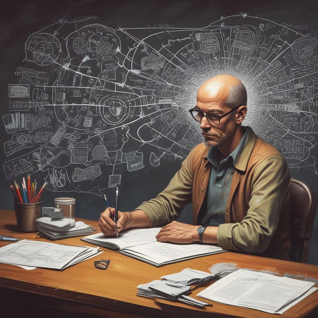 Image of a person brainstorming ideas