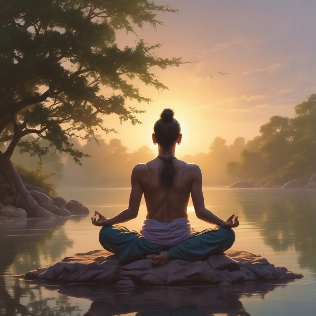 Image of a person meditating or relaxing