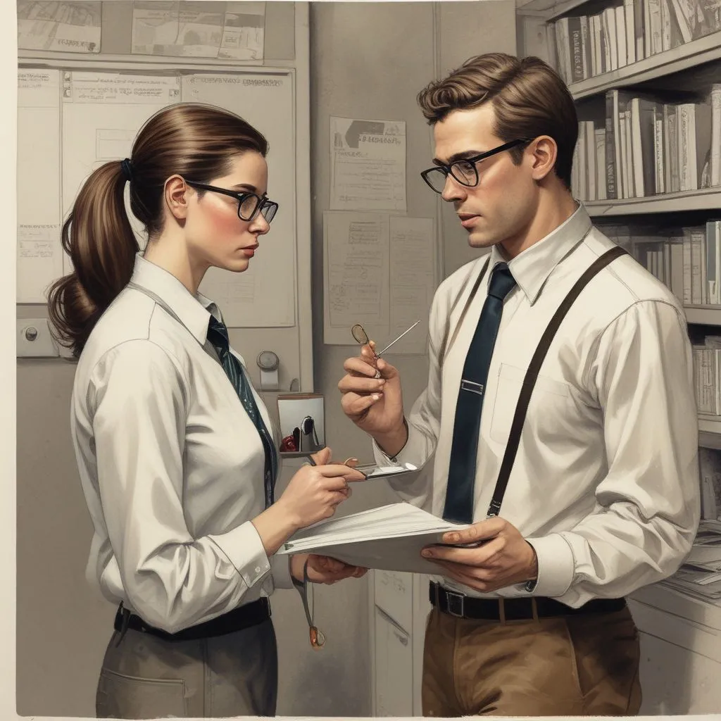 Image of a supervisor giving feedback to an intern