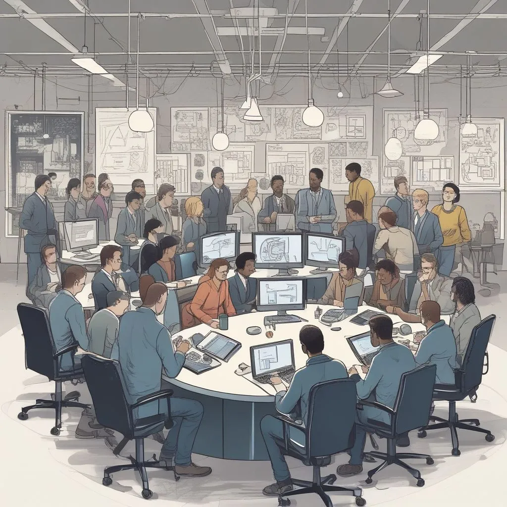 image of a team collaborating on ethical technology solutions