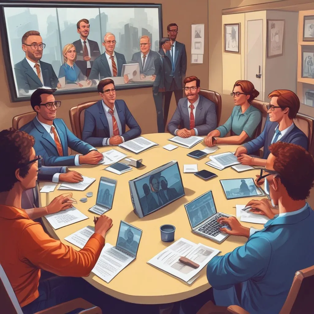image of a virtual team meeting