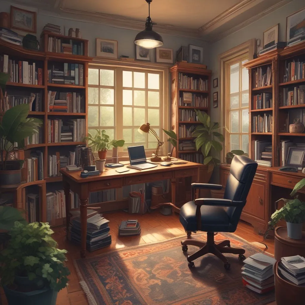 image of a well-organized home office