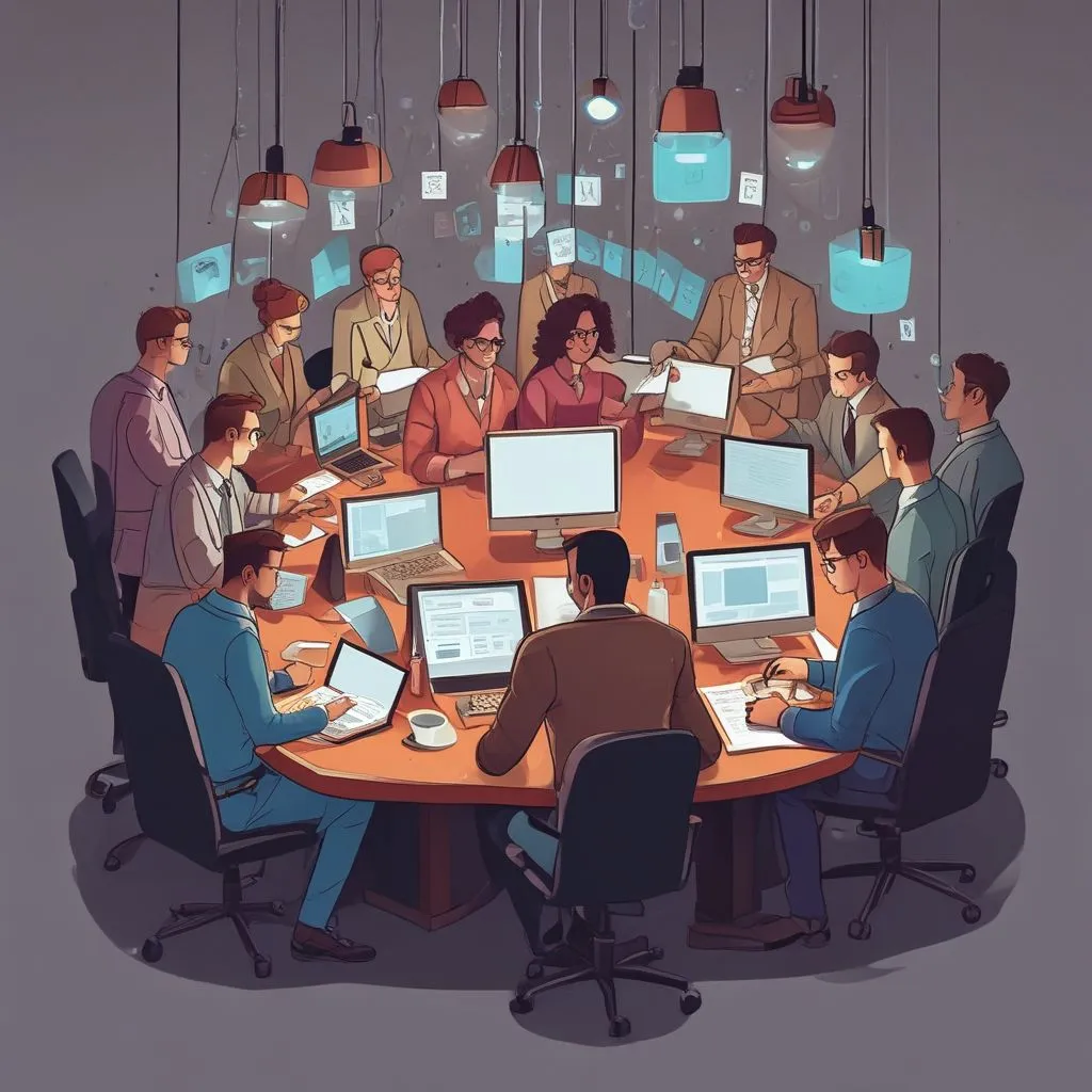image of professionals working in content moderation