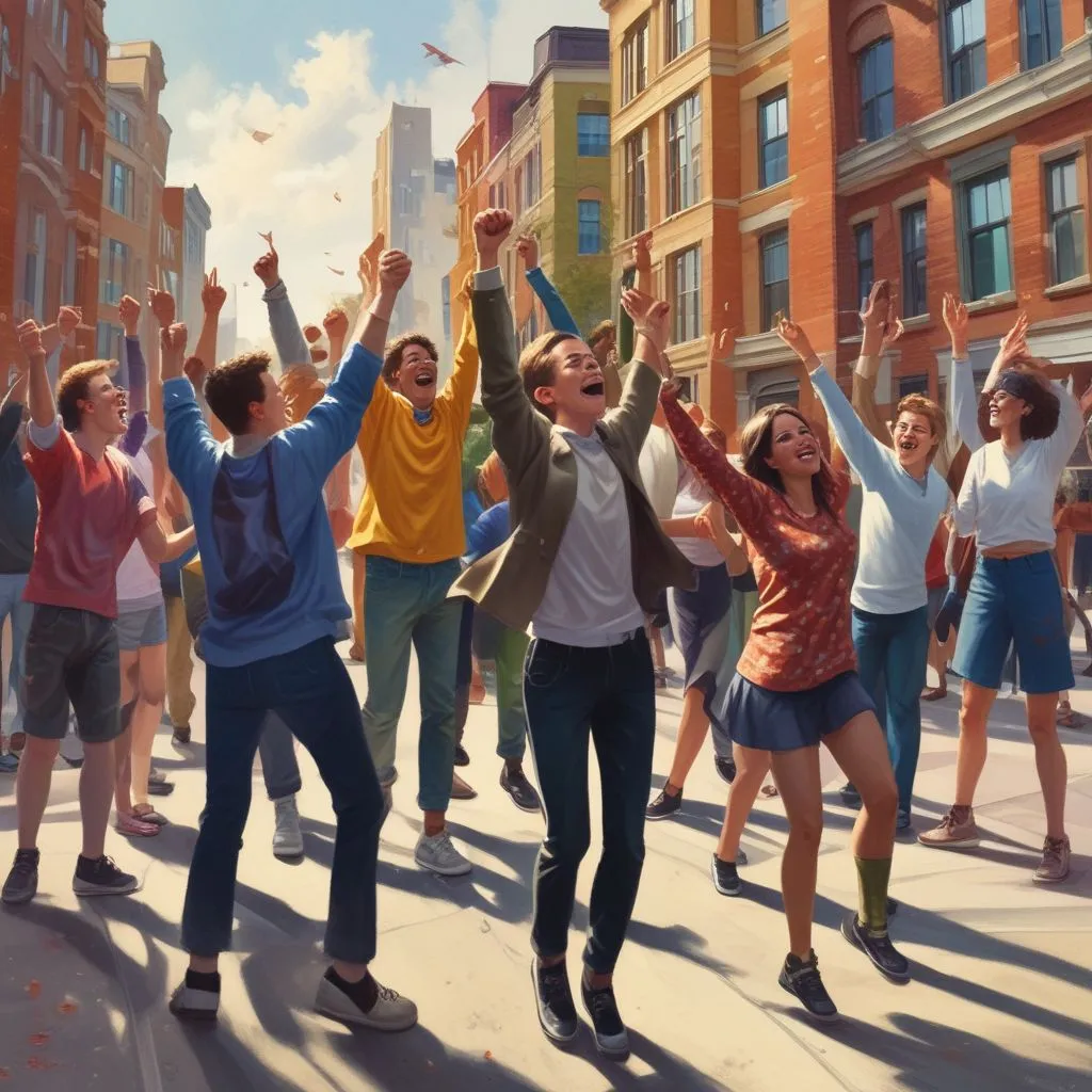 Image of students celebrating scholarship success