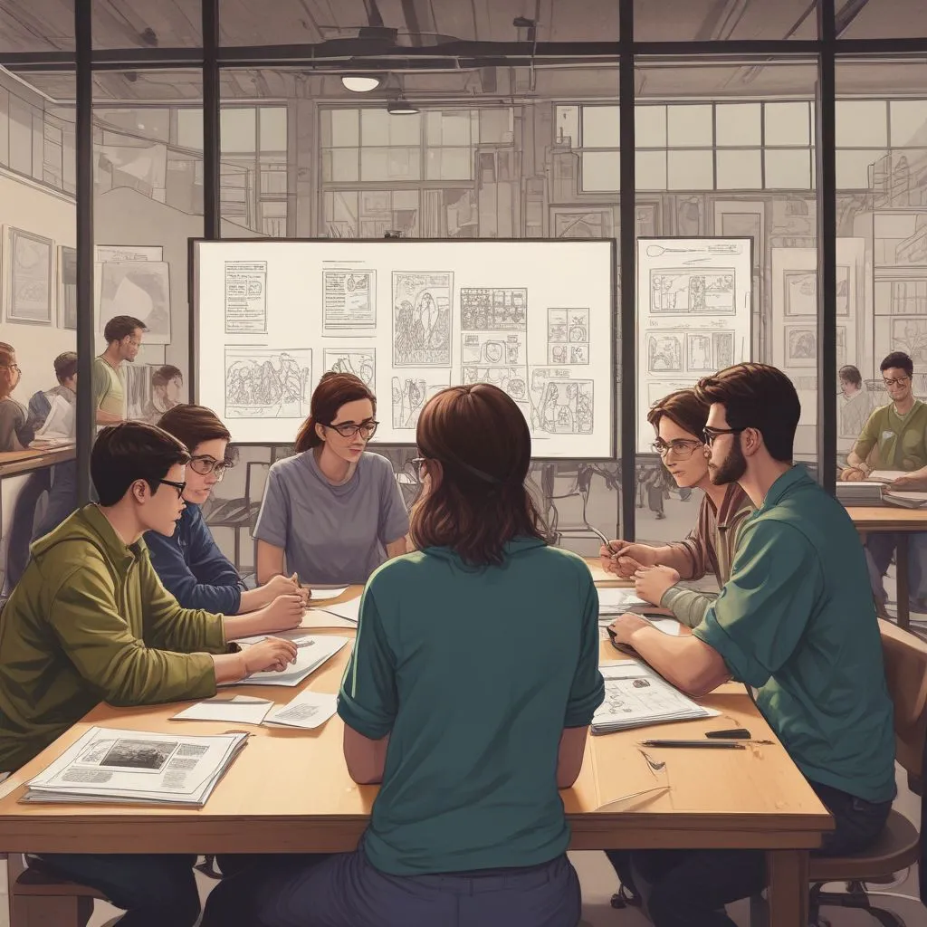 Image of students collaborating on interdisciplinary projects