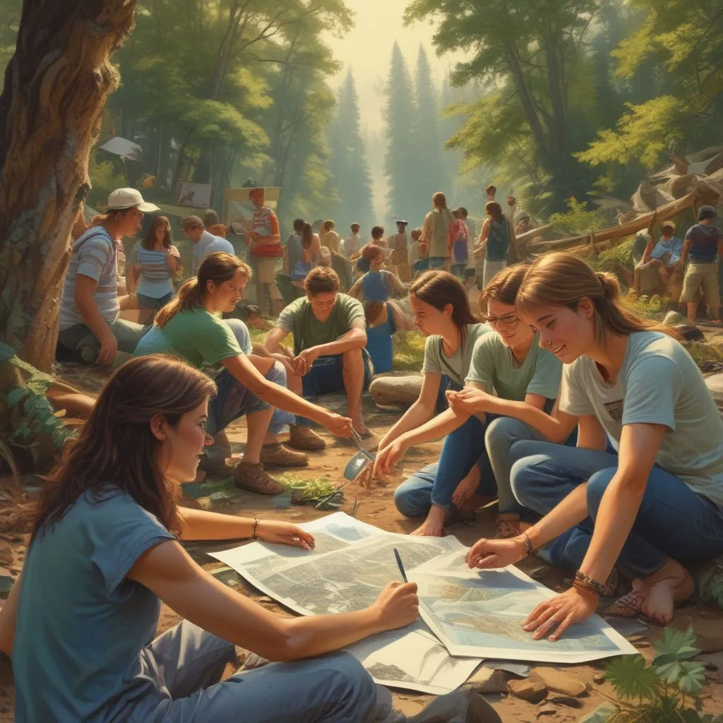 Image of students engaged in sustainable tourism projects