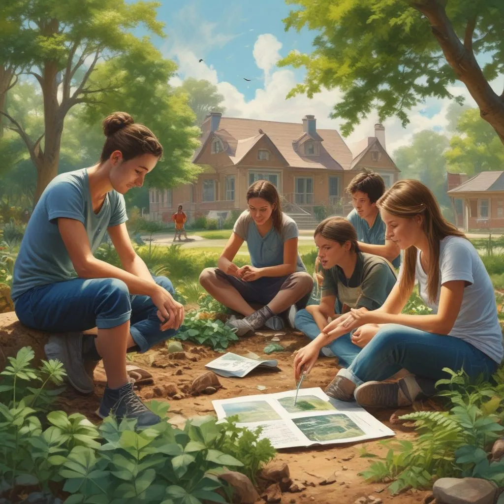 Image of students engaging in sustainability projects
