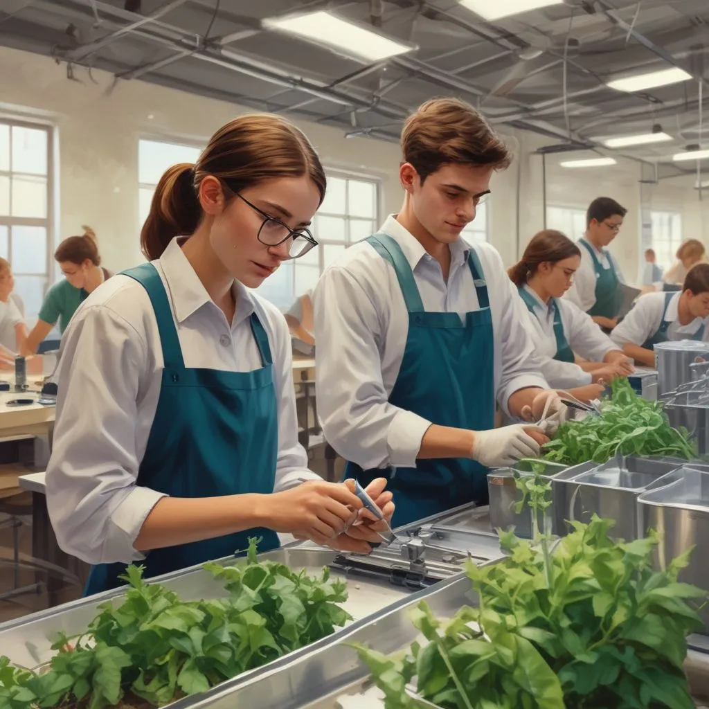 Image of students in an agritech lab