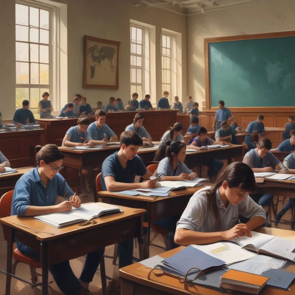 image of students studying public policy in a classroom
