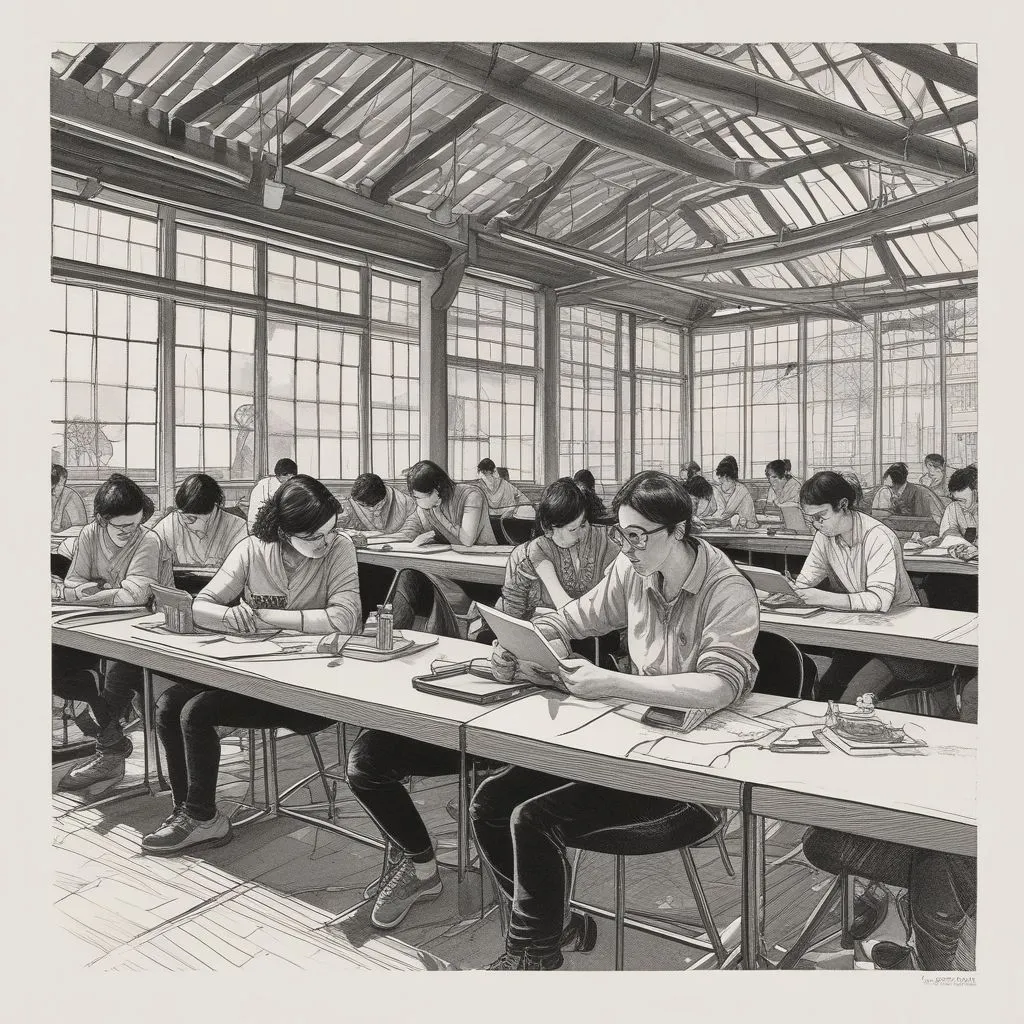 Image of students working on sustainable design