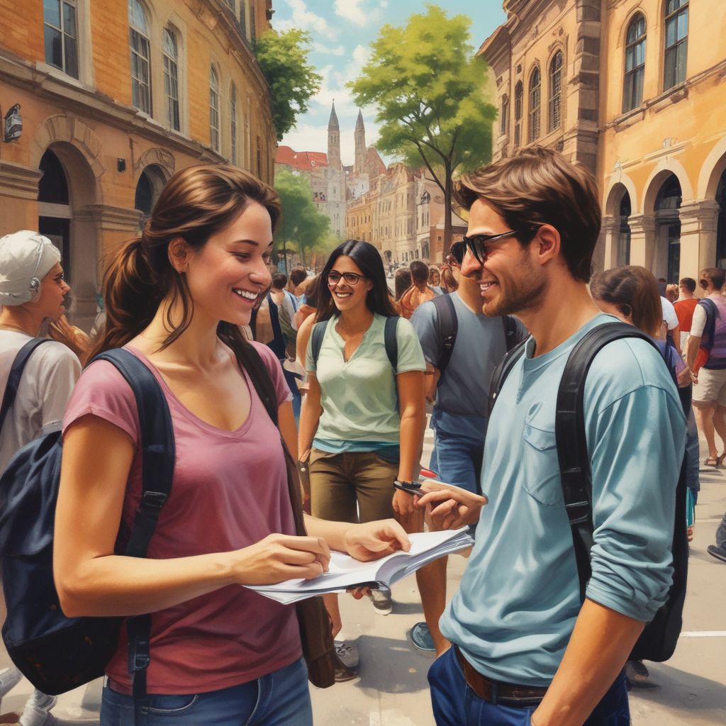 students interacting in a study abroad fair