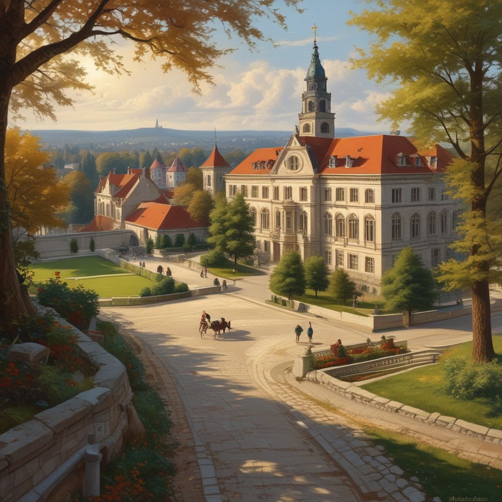 scenic view of a German university campus