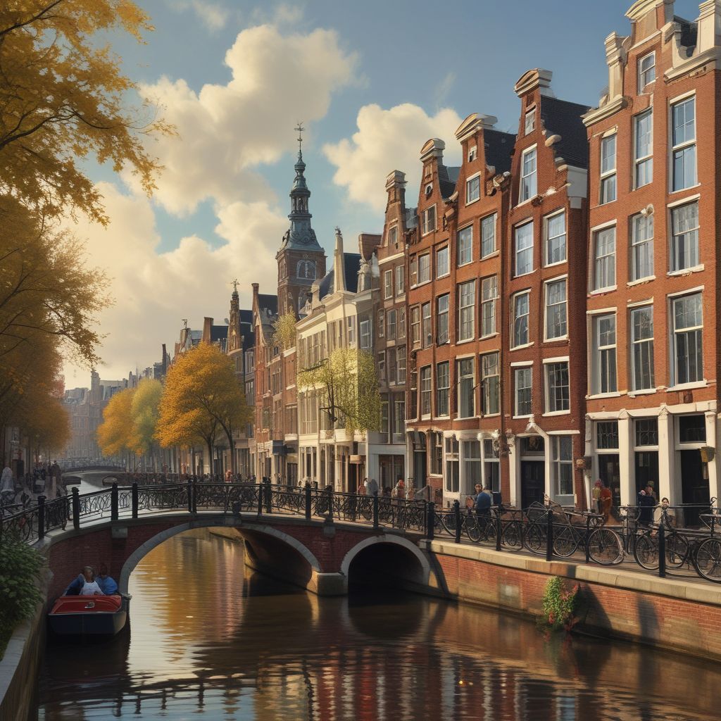picturesque canals and architecture in Amsterdam