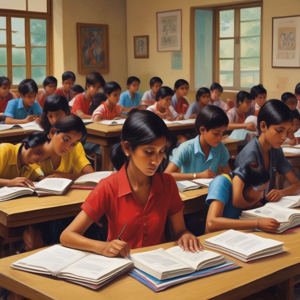 Indian students in a foreign classroom, diverse learning environment