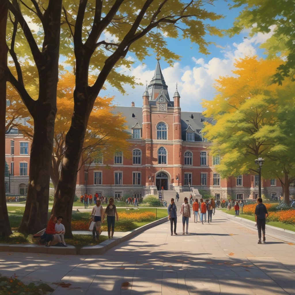 Image of Canadian university with students