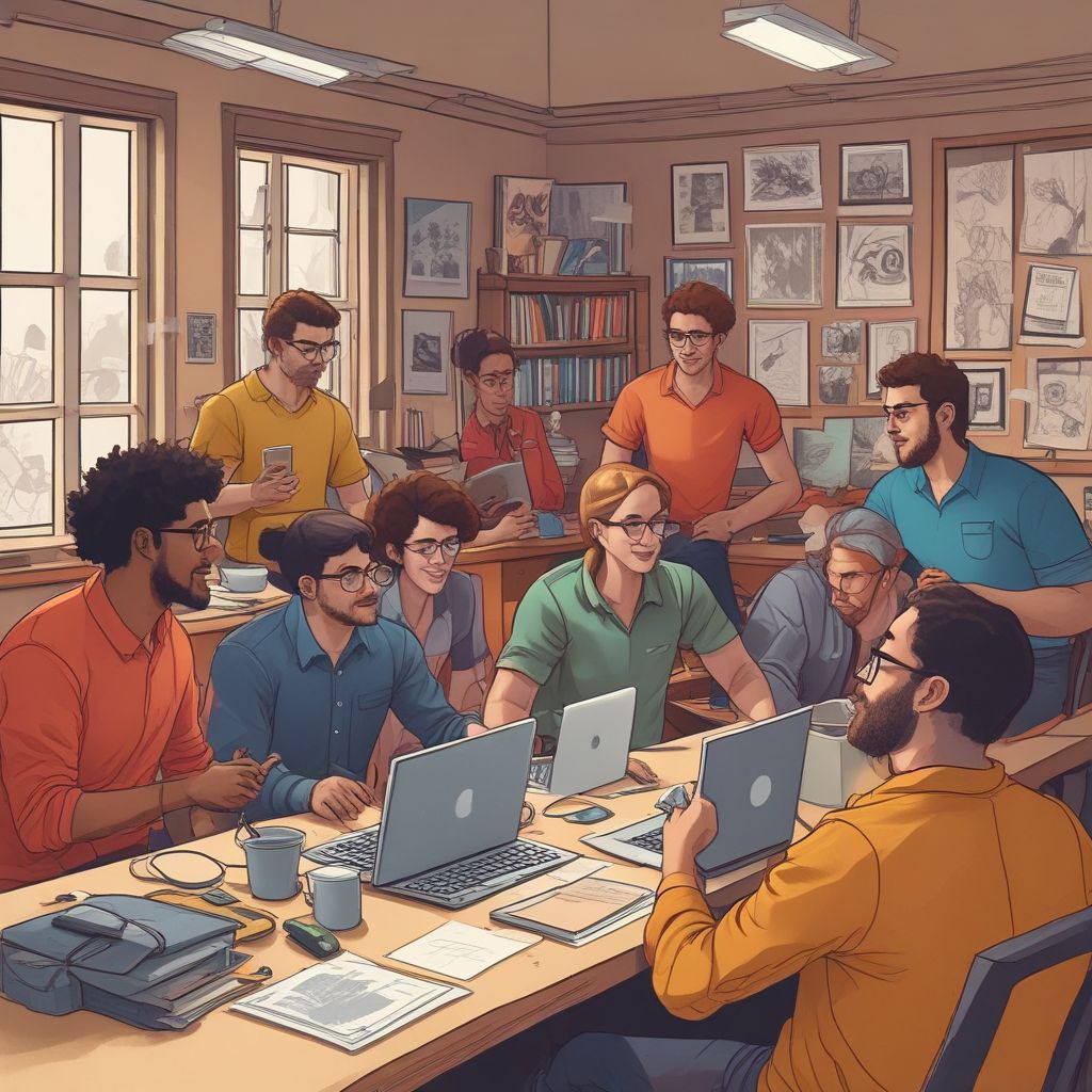 Image of a remote working team collaborating online