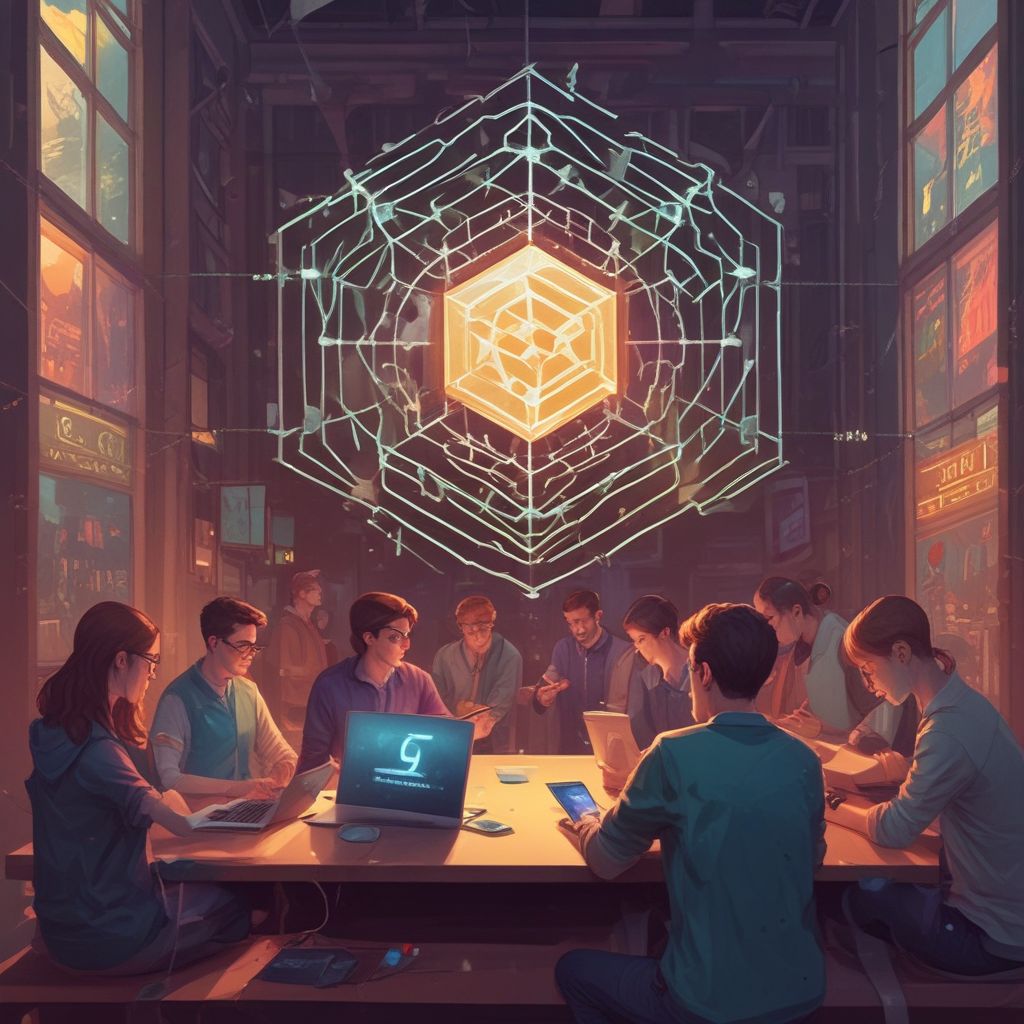 Students working on blockchain projects