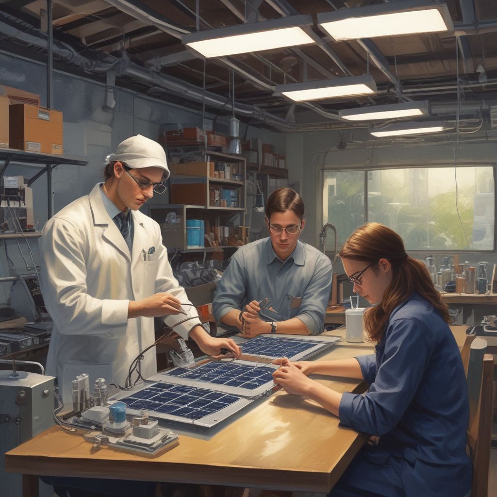 students in a renewable energy lab