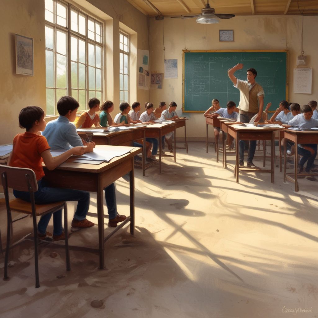 students in a classroom abroad