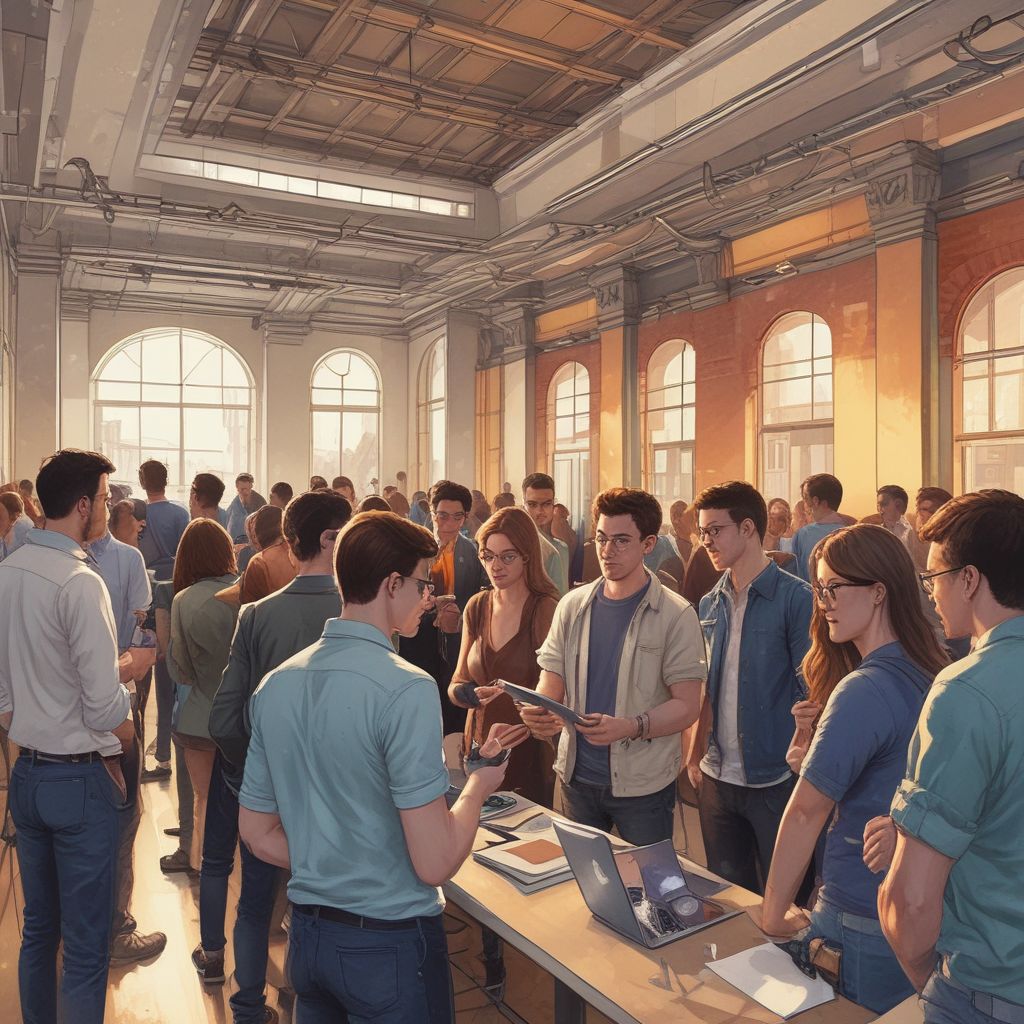 students networking at a startup event