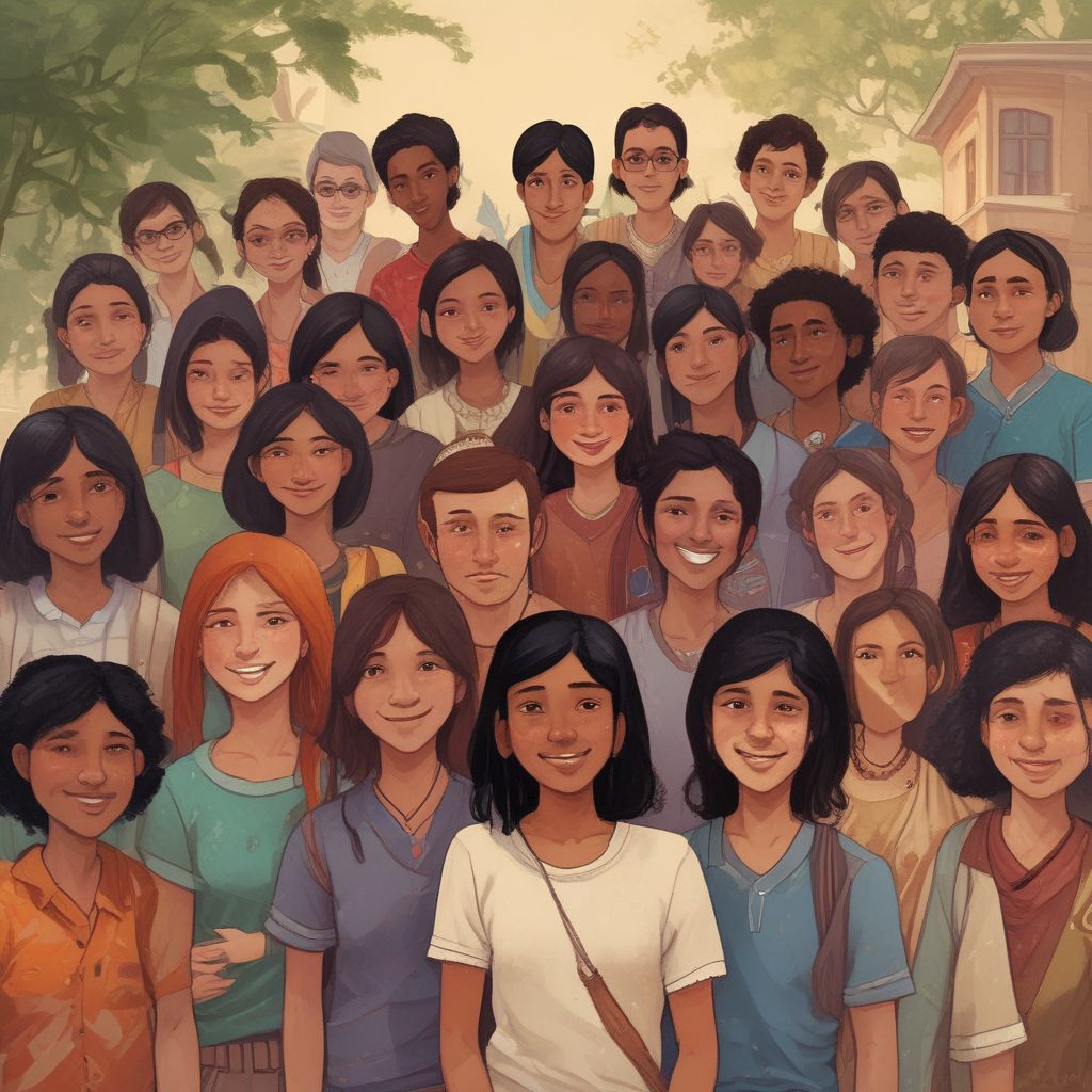 Indian student with classmates from different nationalities