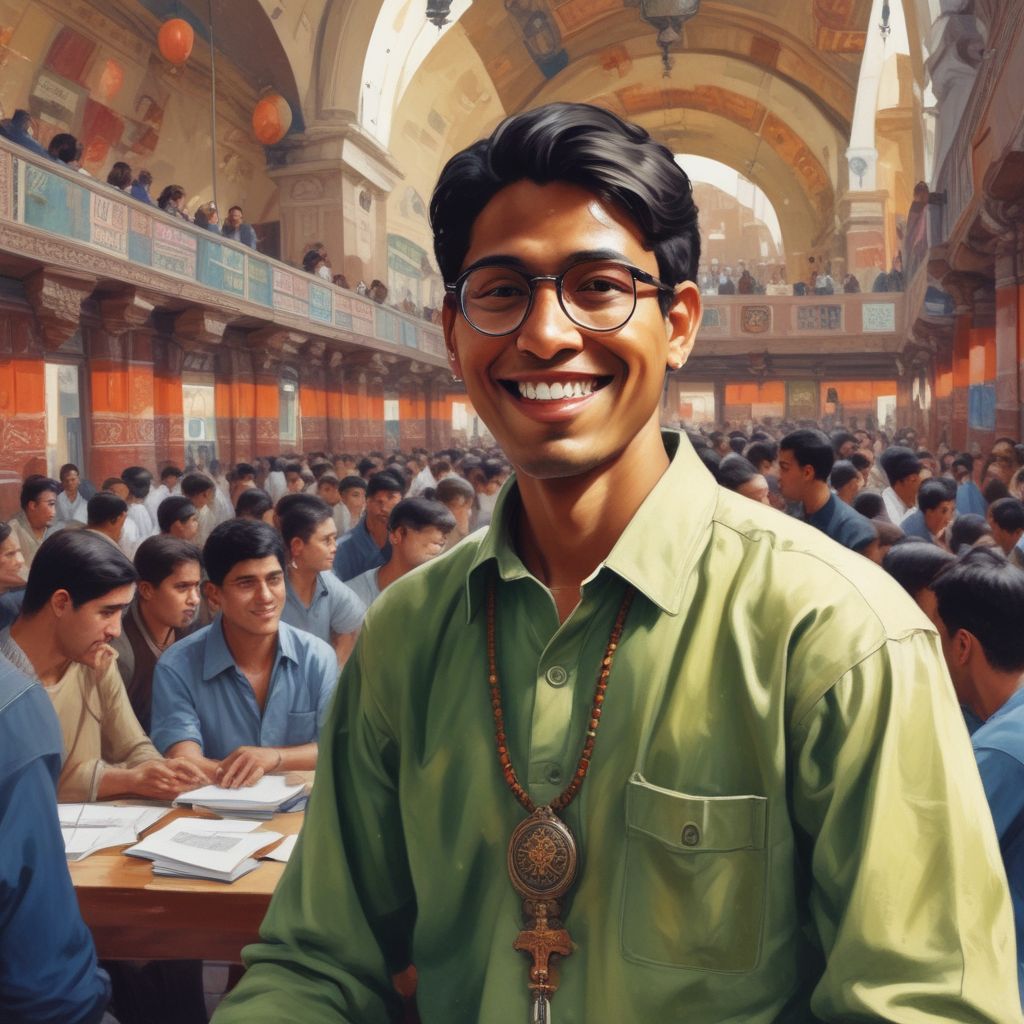 Indian student attending a global conference