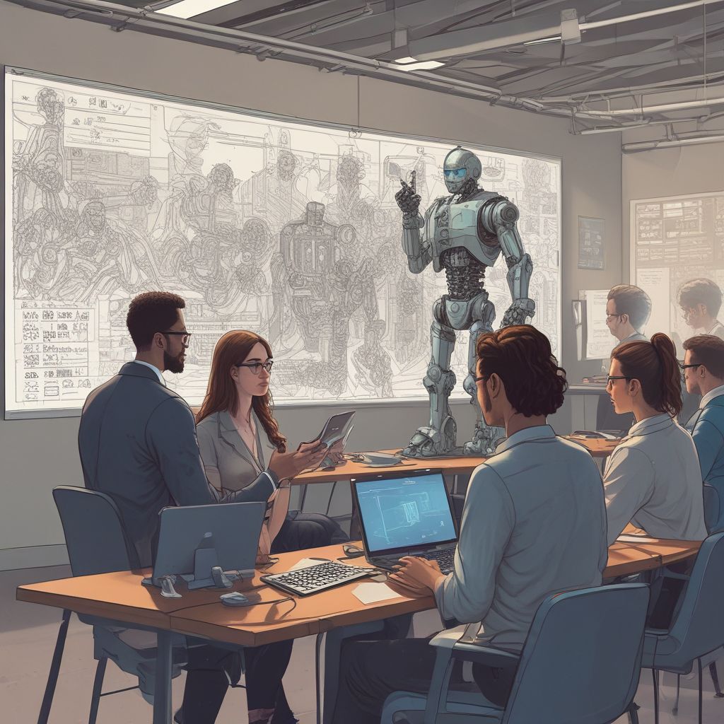 business students learning about AI applications
