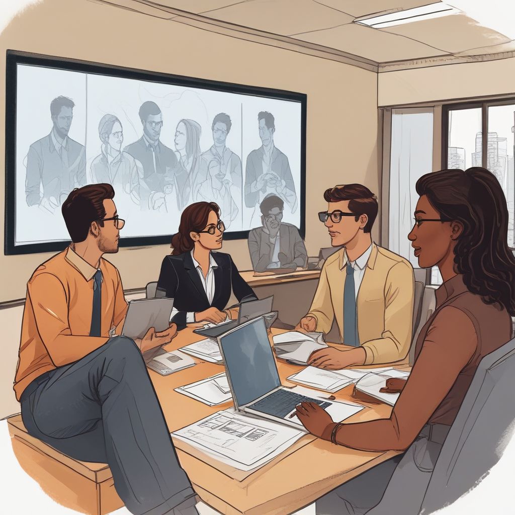 Young professionals engaging in a virtual meeting
