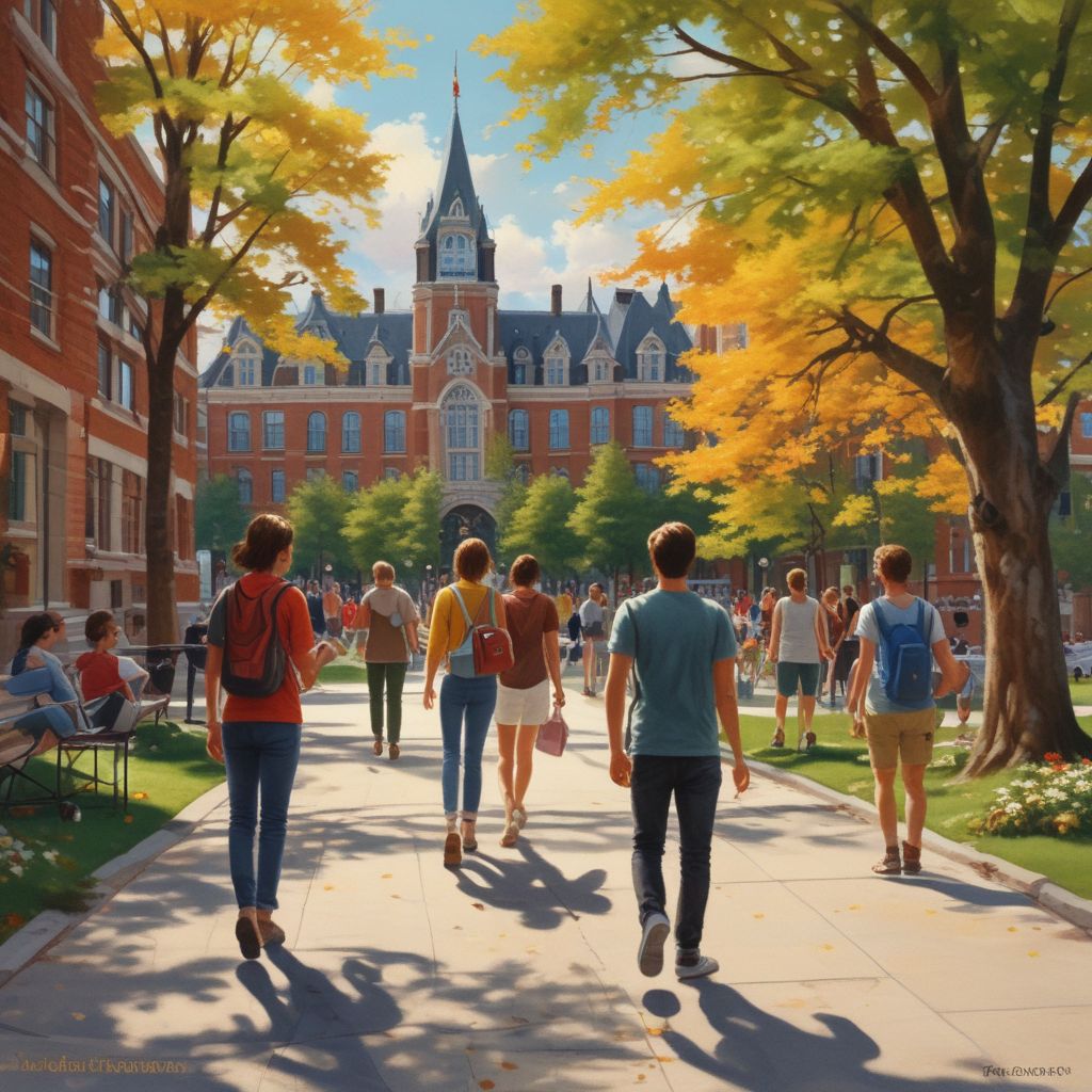 Image of students enjoying campus life in Canada