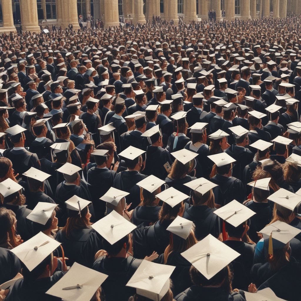 Image of students at a UK university graduation ceremony