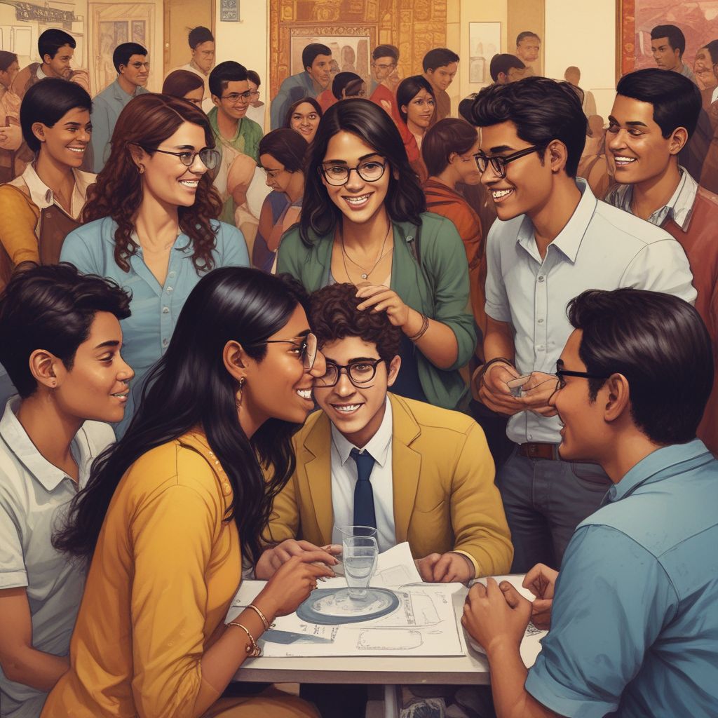Indian students engaging in a networking event