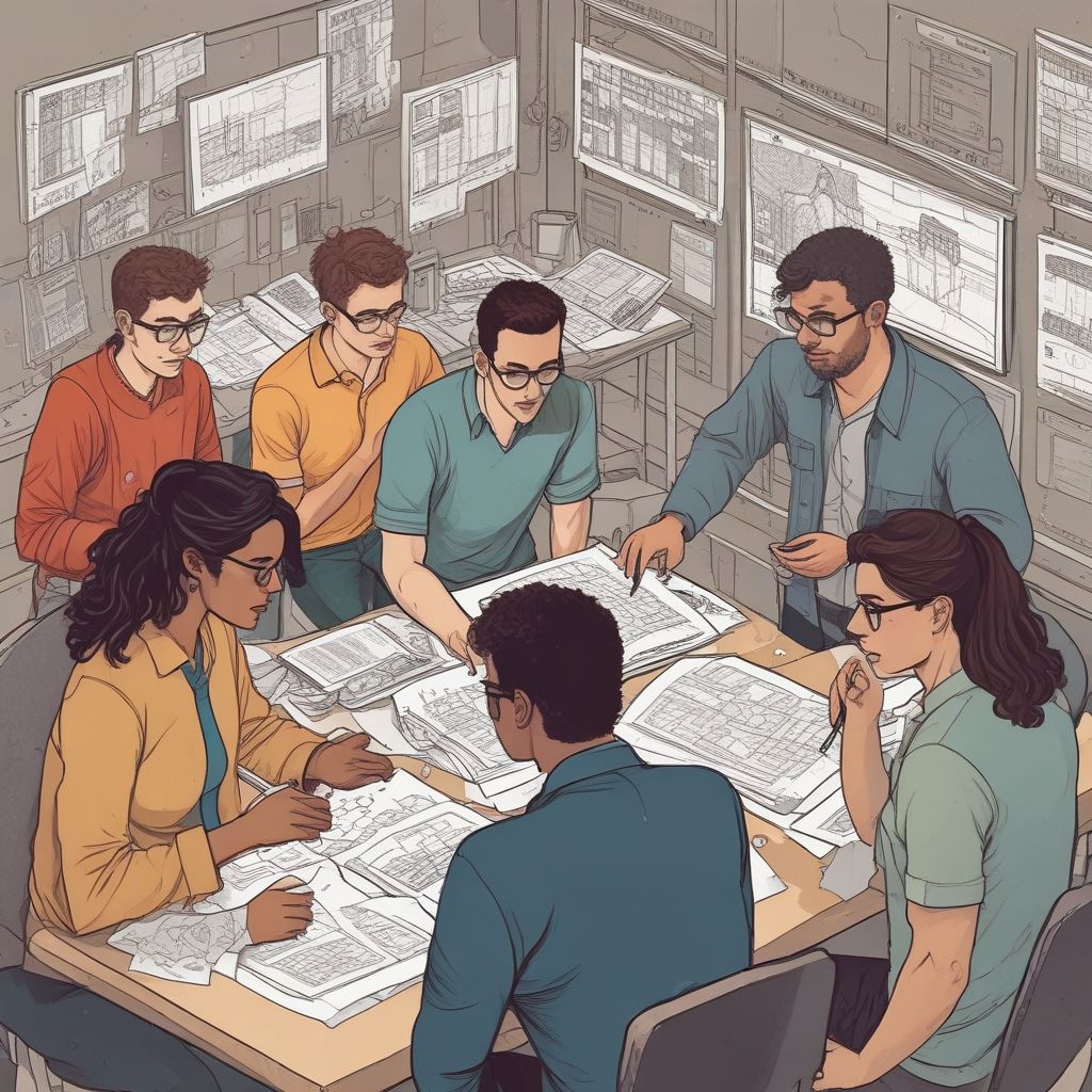 Image of data science students collaborating on a project