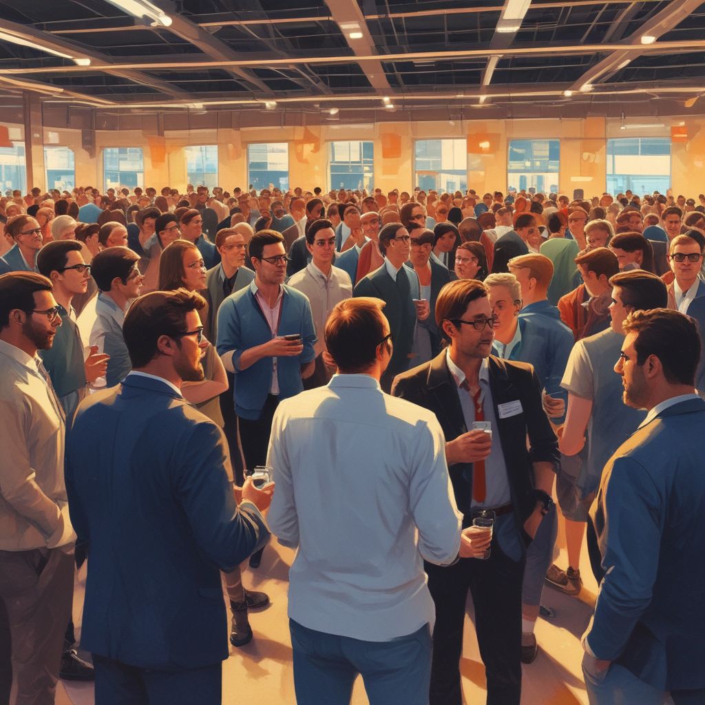 networking at a startup event