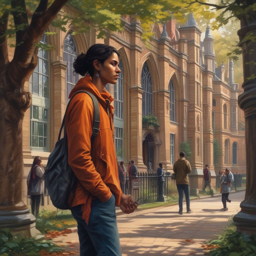 Indian student exploring the UK campus