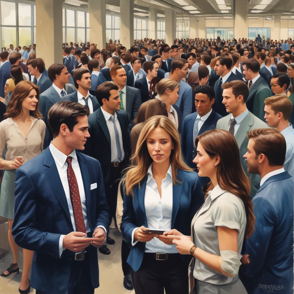 young professionals networking at a job fair