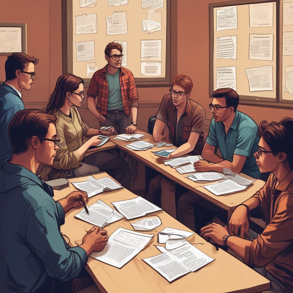 students discussing digital ethics