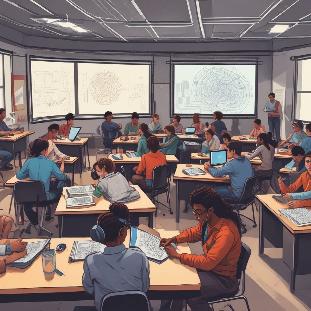 data science classroom with students engaged in learning